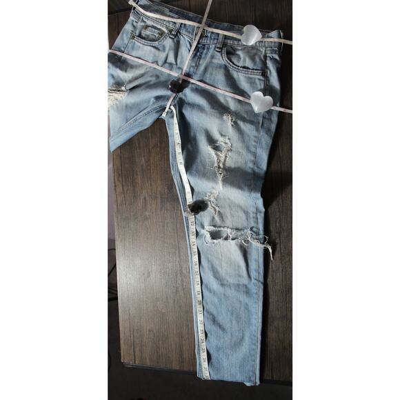 Rag & Bone Jeans The Dre Distressed Denim Destroyed Rosslyn Slim Boyfriend 27 - Picture 6 of 10